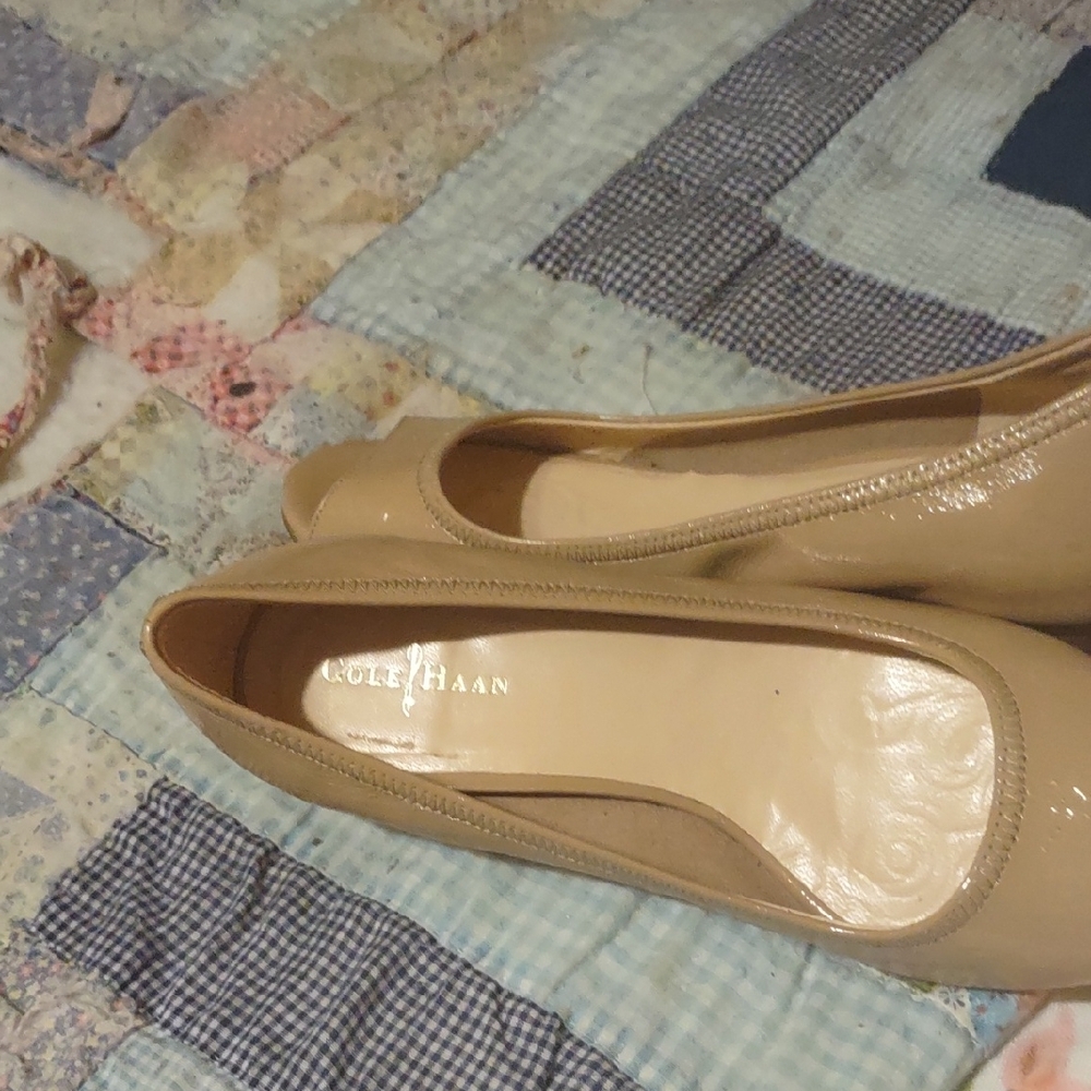 Cole Haan Women's Beige Wedge Heels.